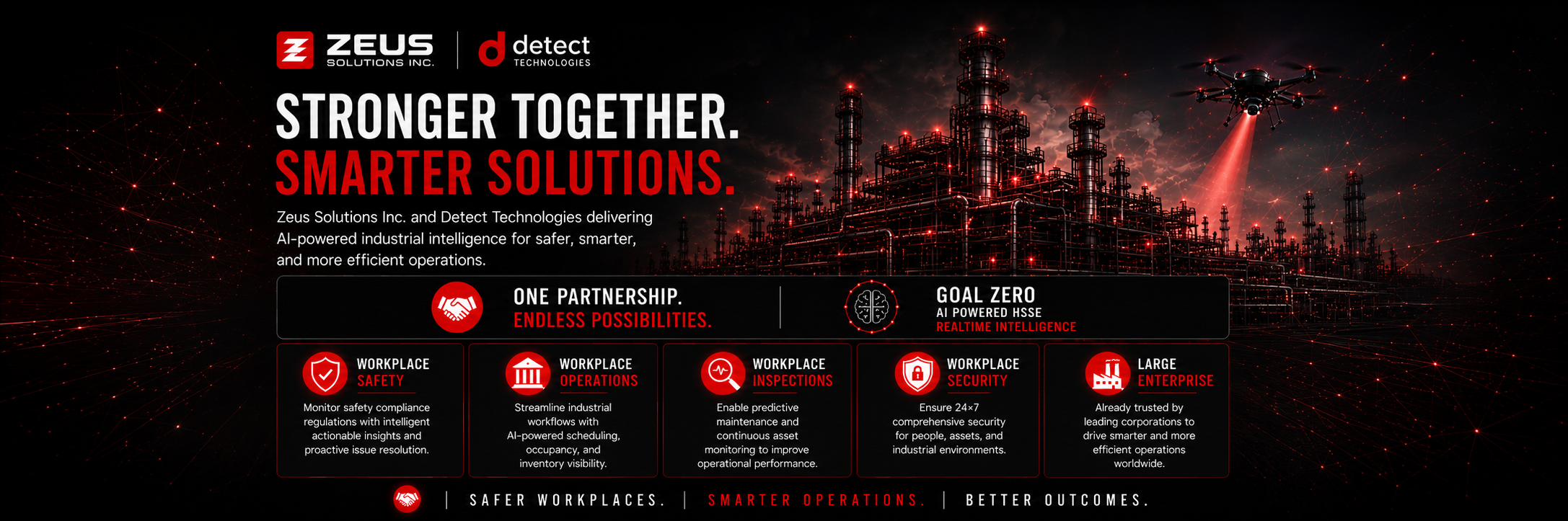 Stronger Together: AI-powered industrial solutions from Zeus Solutions Inc. and Detect Technologies.